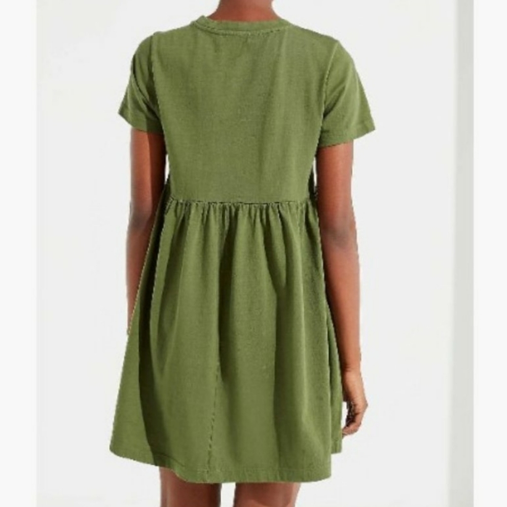 Urban Outfitters. Olive Green Babydoll Dress - Picture 3 of 11